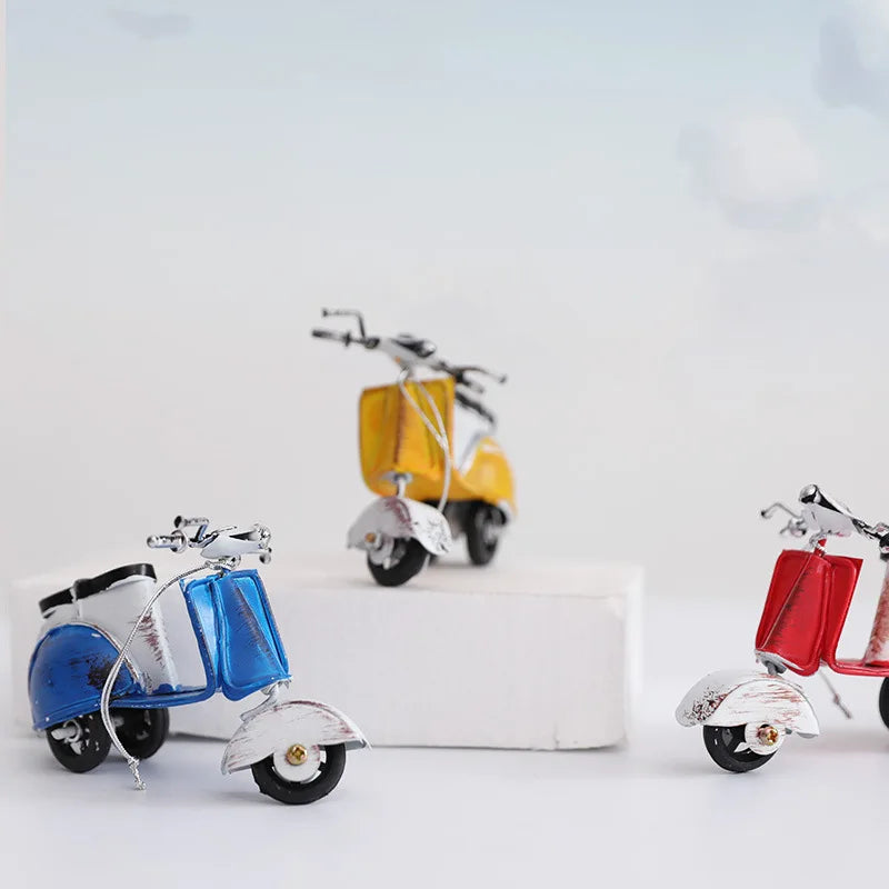 Afralia™ Little Sheep Motor Figurines: Vintage Motorcycle Home Decor Desktop Decoration