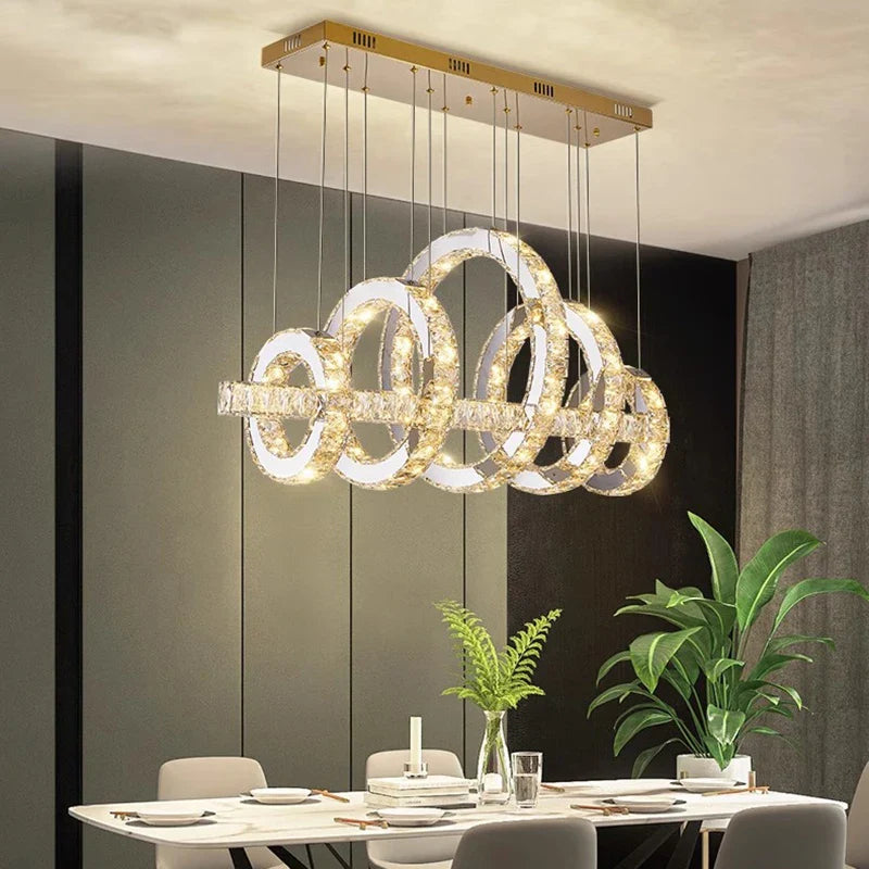 Afralia™ LED Chandeliers for Living Room Dining Room Modern Hanging Light Fixtures