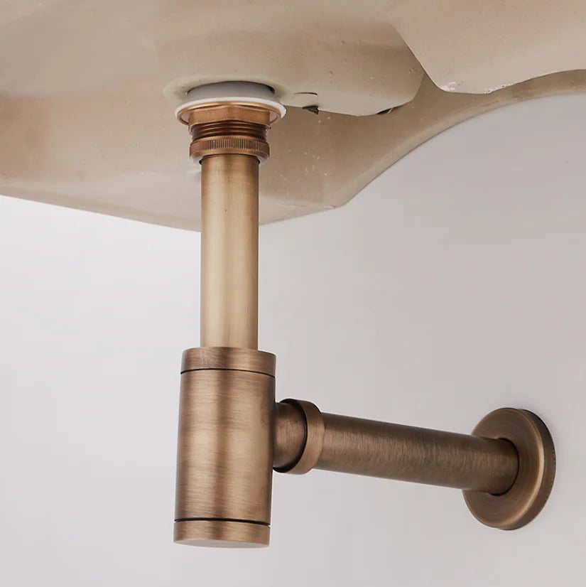 Afralia™ Brass Air Isolation Deodorant Basin Drain Pipe - Anti-Spill Water Drain