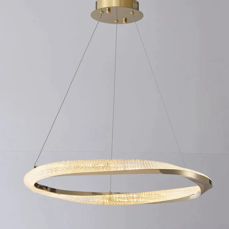 Afralia™ Minimalist Circular Chandelier for Luxury Living Room, Bedroom, and Restaurant