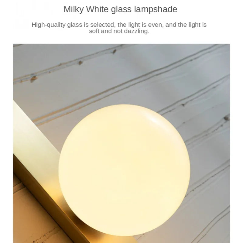 Afralia™ Glass Ball Wall Sconce: Modern Designer Bedside Lamp for Living Room, Bedroom, Hotel