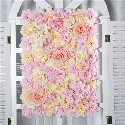 Afralia™ Silk Rose Flower Wall Decor Champagne Artificial Wedding Backdrop