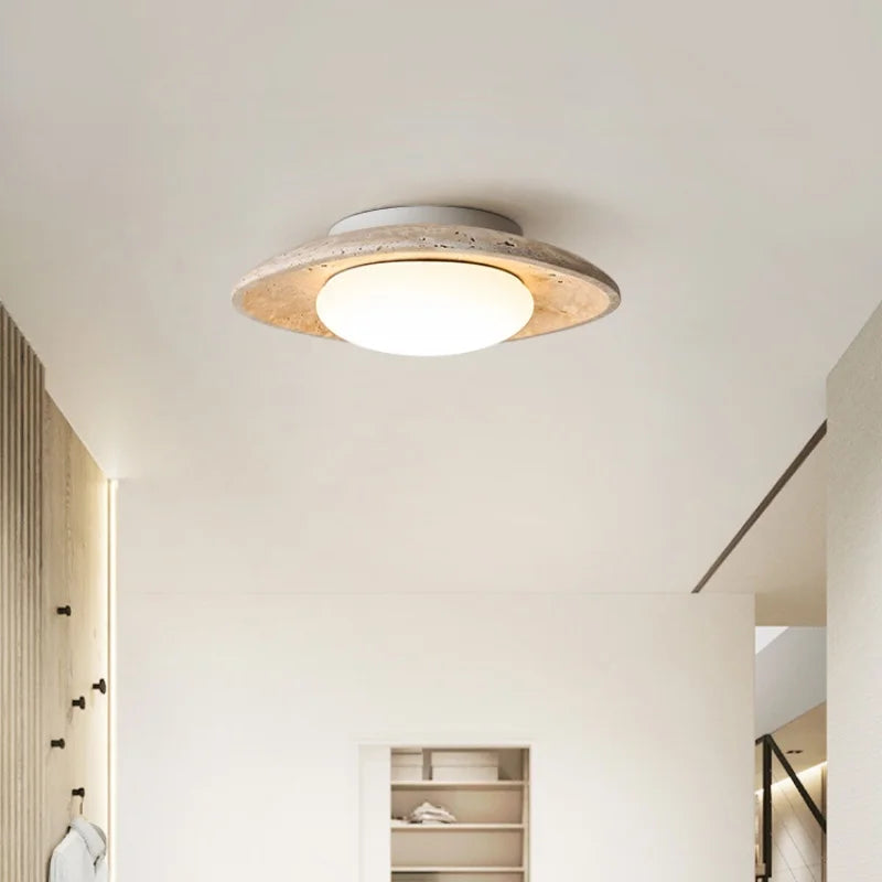 Afralia™ Natural Stone LED Ceiling Lamp for Living Room Lighting Fixtures