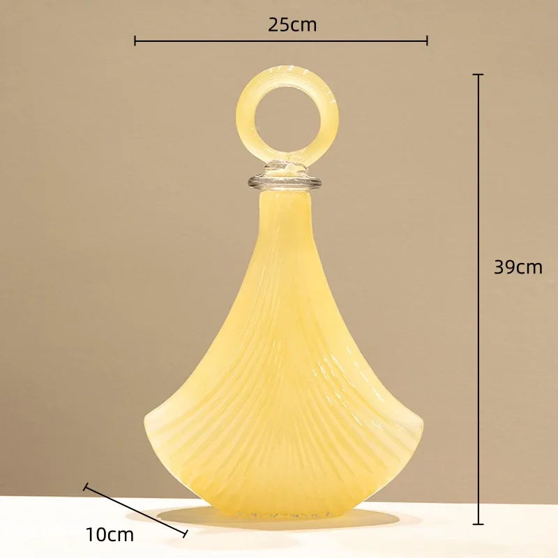 Afralia™ Yellow Geometric Glass Vase | Ring Fringe Flower Terrarium & Home Decoration