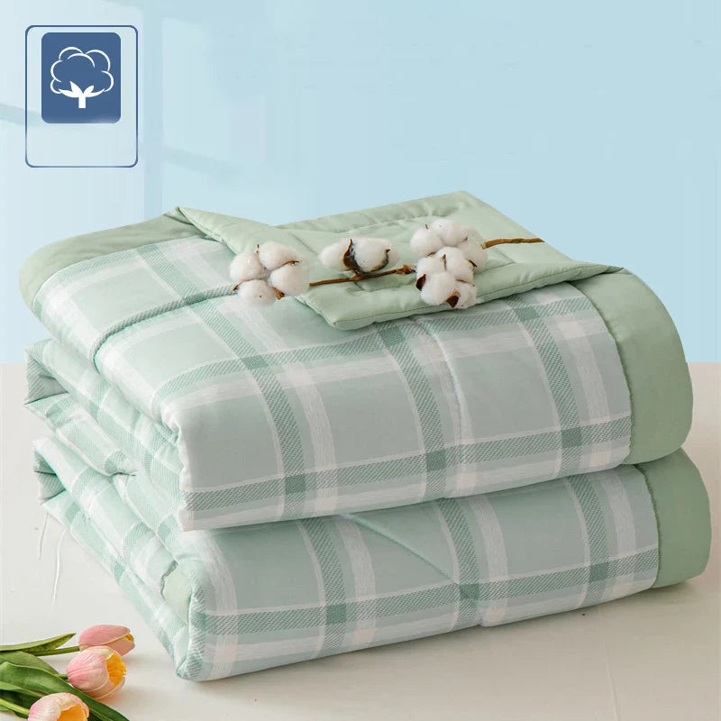 Afralia™ Lightweight Summer Quilt: Soft Skin-Friendly Comforter with Cotton Fill