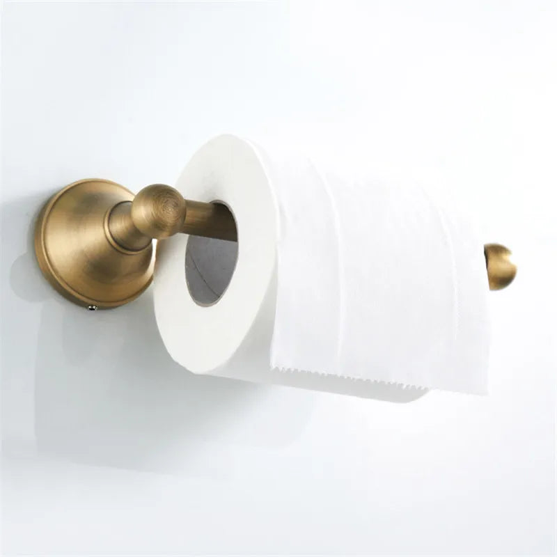 Afralia™ Bronze Bathroom Accessories Set: Towel Rack, Toilet Brush Holder, Soap Dish, Towel Shelf