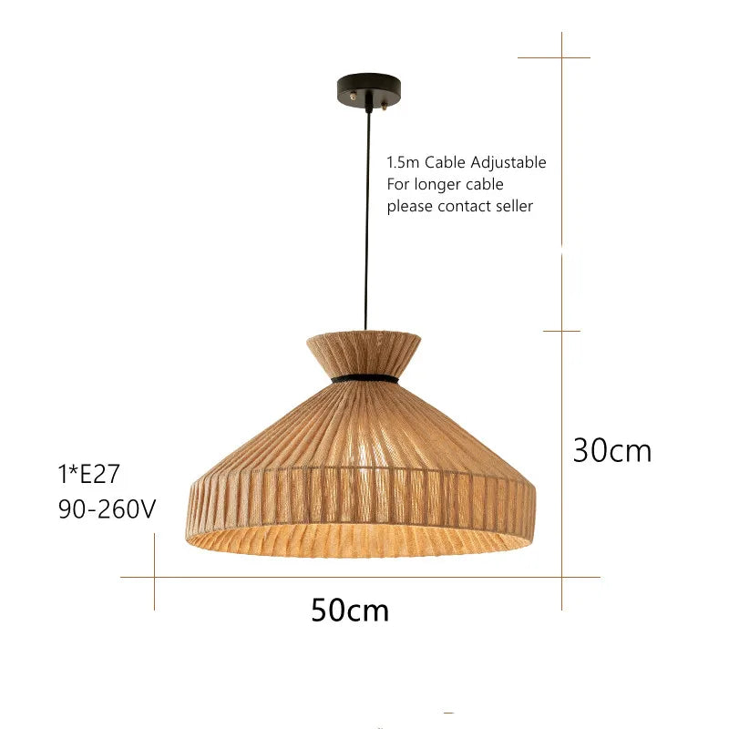 Afralia™ Natural Woven Rattan Chandelier Pendant Lamps for Dining Living Room