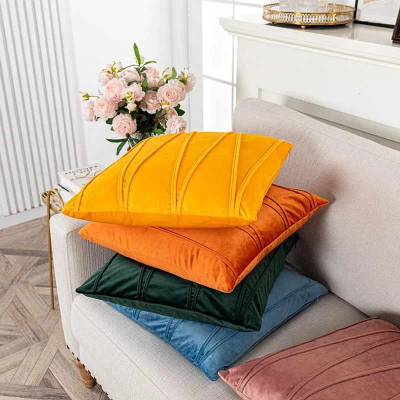 Afralia™ Knit Short Wool Velvet Plush Pillowcase for Sofa Couch Bedroom