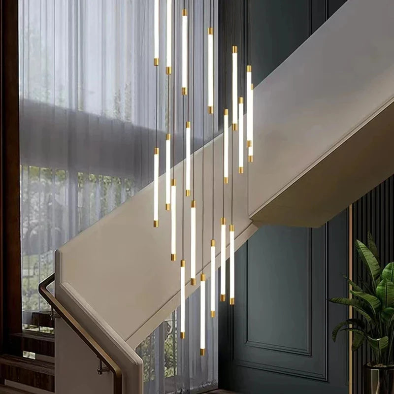 Afralia™ Long Line Branch Chandelier Led Pendant Lights for Home Villa Dining Room