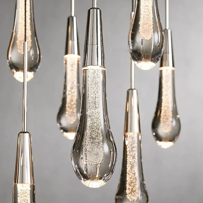 Afralia™ Crystal Ceiling Pendant Lights for Dining Room, Luxury Designer Foyer Decor Lighting