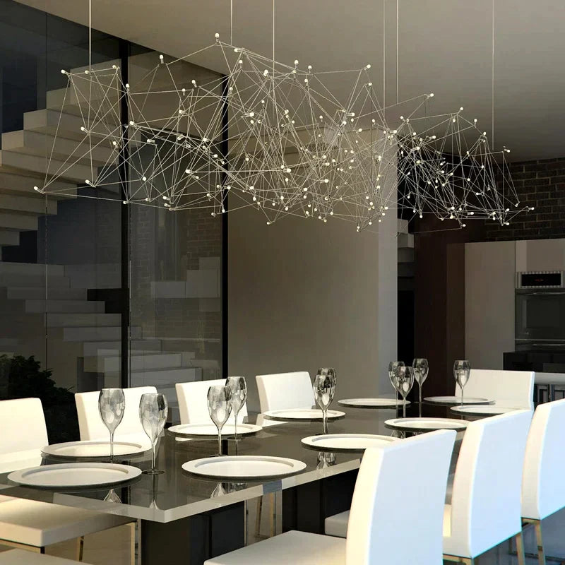 Afralia™ Stainless Steel Chandelier for High-end Eateries, Living Spaces, and Cafes