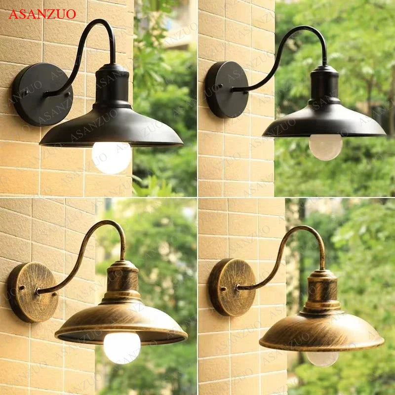 Afralia™ Outdoor Industrial Wall Light for Garden Villa Terrace Courtyard Balcony Wall Sco