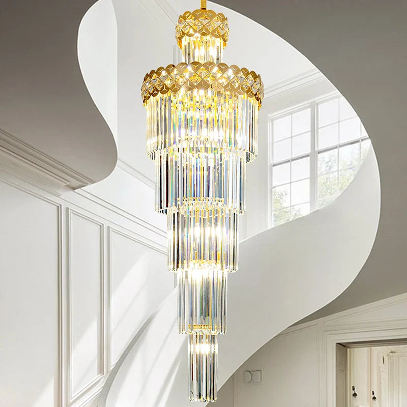 Afralia™ Light Luxury Crystal Chandelier for Elegant Villa Living Room & Hotel Lobby