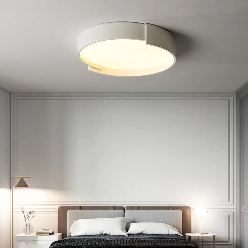 Afralia™ LED Ceiling Lamp Master Bedroom White Gray Modern Round Study Room