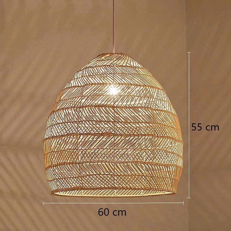 Afralia™ Rattan Pendant Lights: Chinese Style LED Hanging Lamps for Home Deco