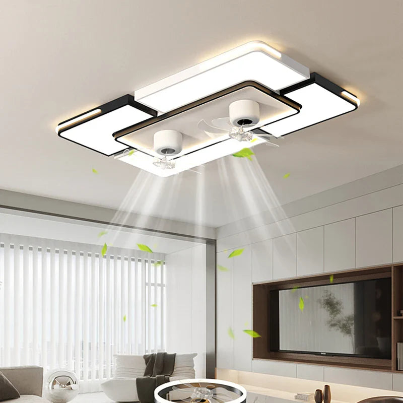 Afralia™ Modern Foldable Ceiling Fan with LED Light & Remote Control