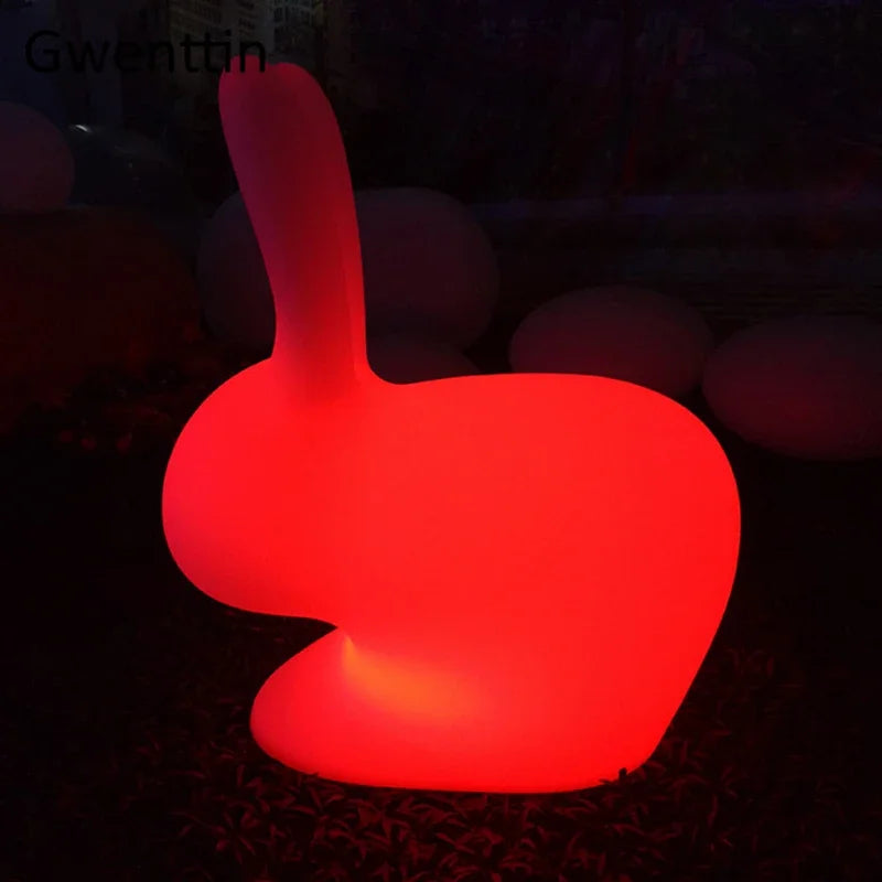 Afralia™ Rabbit LED Night Light with Remote Control for Kids' Bedroom Decor