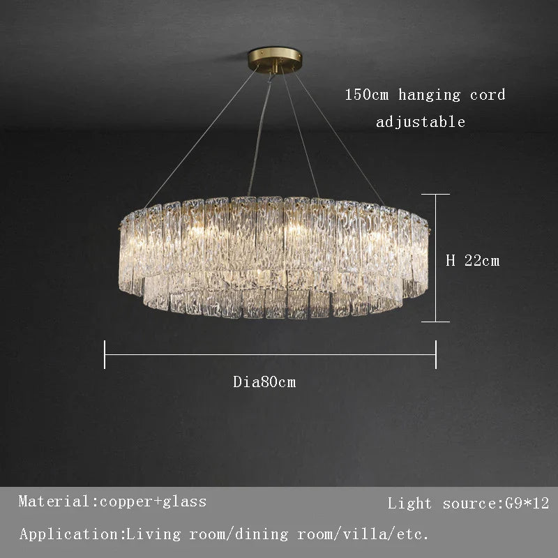 Afralia™ Clear Glass LED Chandelier: Modern Luxury Living Room Art Deco Ceiling Light