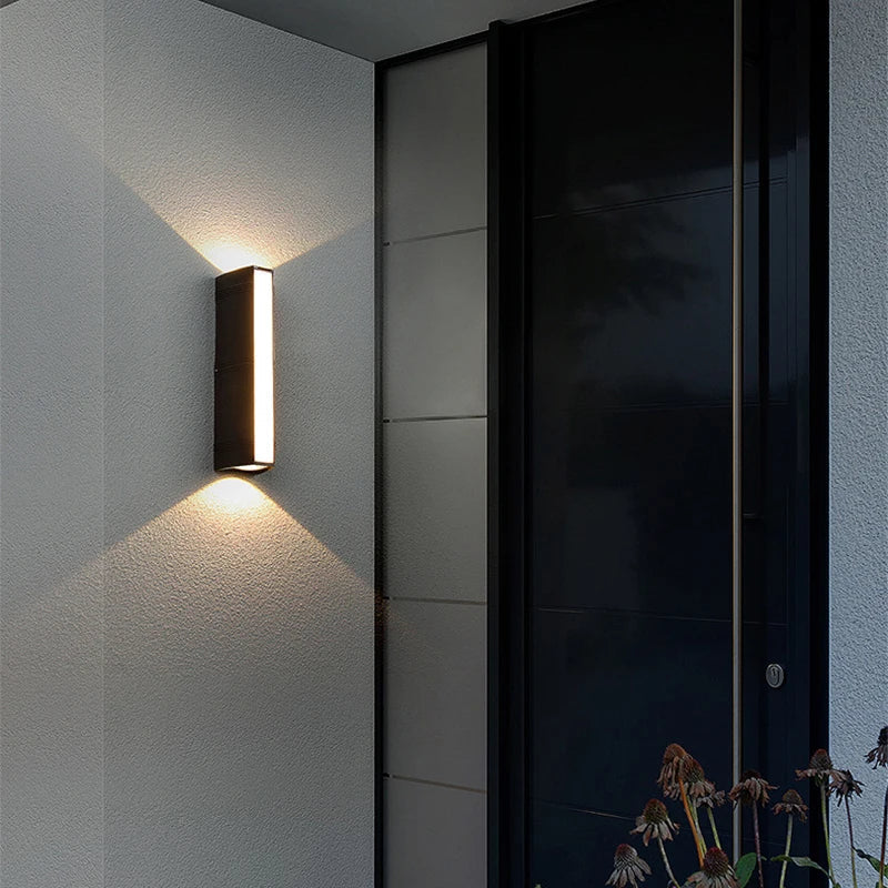 Afralia™ Outdoor Waterproof Up Down LED Wall Light for Stairway, Courtyard, Balcony