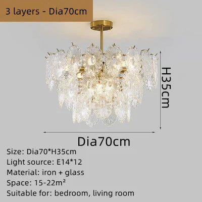 Afralia™ Elegant Glass Chandelier with LED Lights for Home Décor