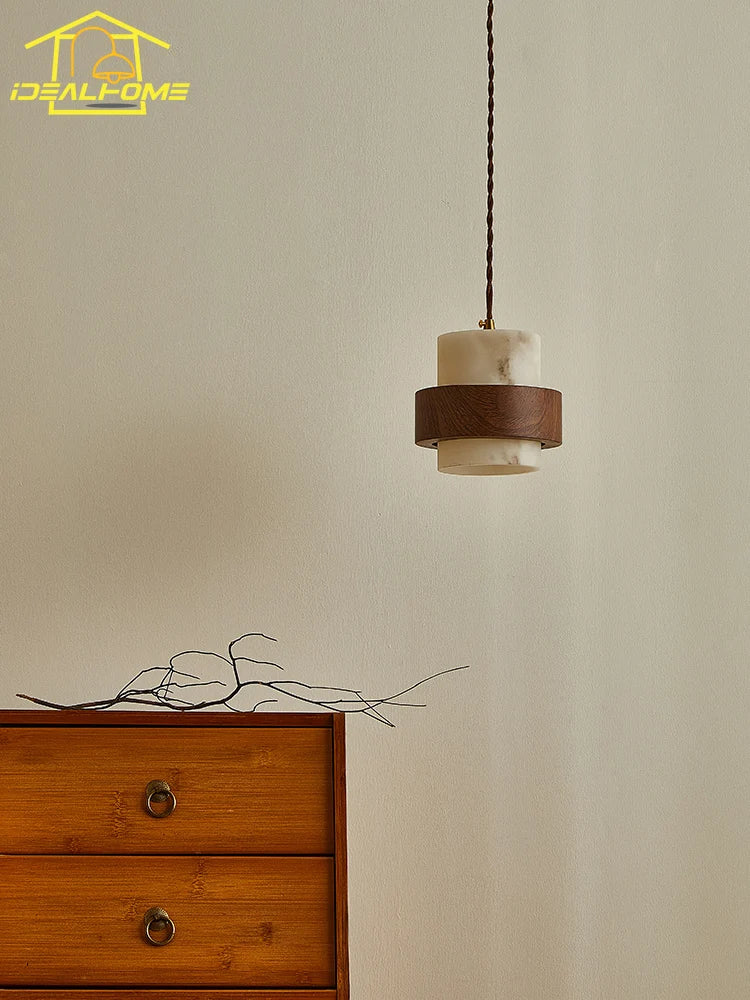 Afralia™ Marble LED Hanging Lamp for Bedroom Decor