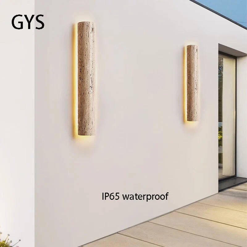 Afralia™ Outdoor Travertine Stone Wall Wash Light for Balcony and Garden