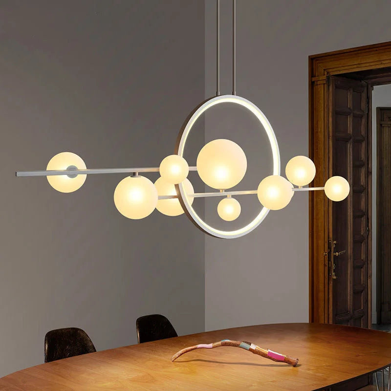 Afralia™ Glass Bubble LED Ceiling Chandelier for Dining Room and Cloths Store
