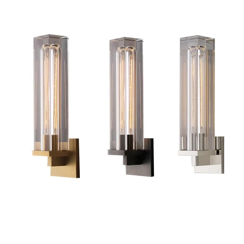 Afralia™ Bronze Copper Crystal Wall Lamps Luxury Lighting Fixture for Aisle Bedside Decor.