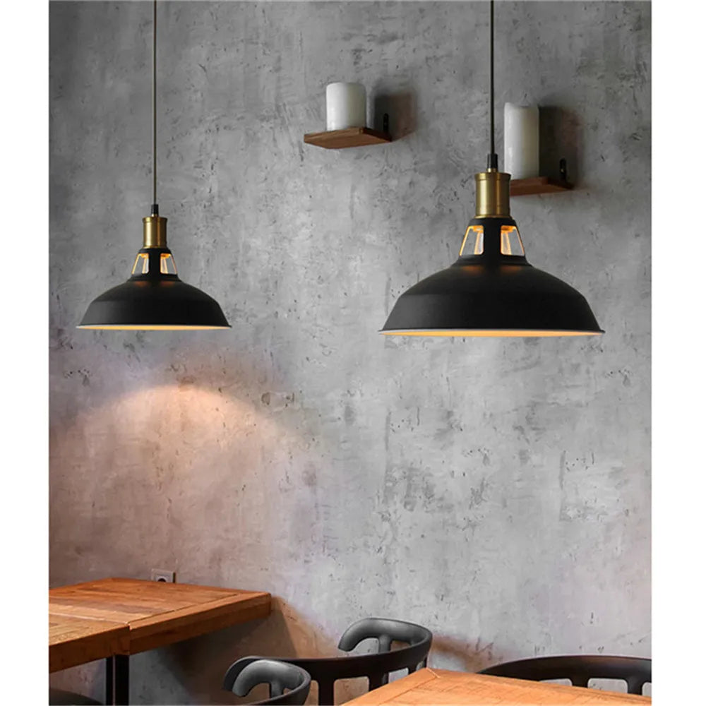 Afralia™ Iron Black Pendant Lights Vintage Nordic Modern Hanging Lamps for Living Room