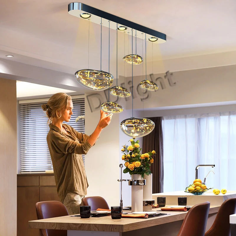 Afralia™ LED Drop Chandelier Lighting for Living & Dining Room Decor