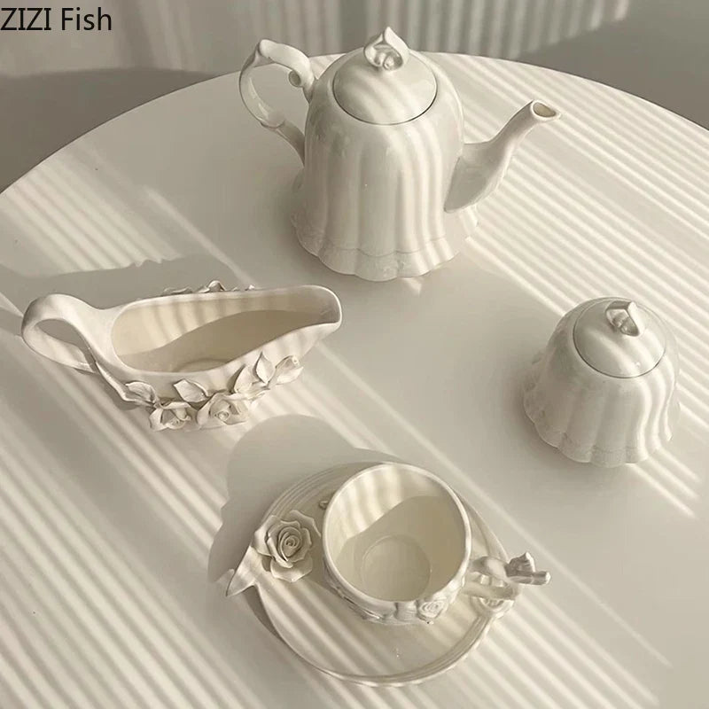 Afralia™ Camellia Flower Ceramic Tissue Box - Modern Home Decor