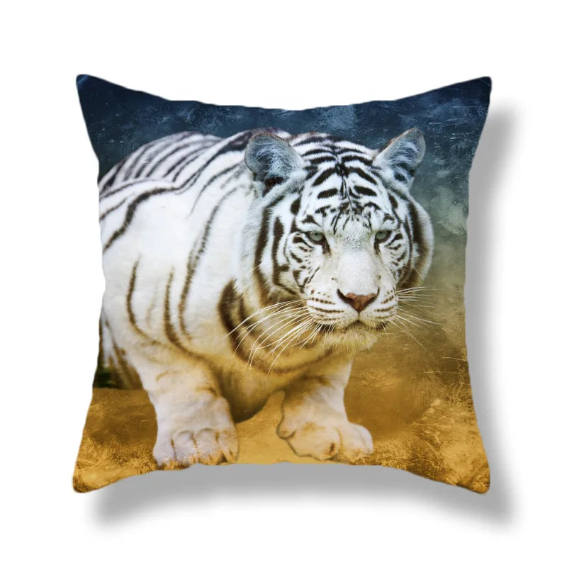 Afralia™ Brave Tiger Pattern Print Pillowcase, Super Peach Skin Cushion Cover