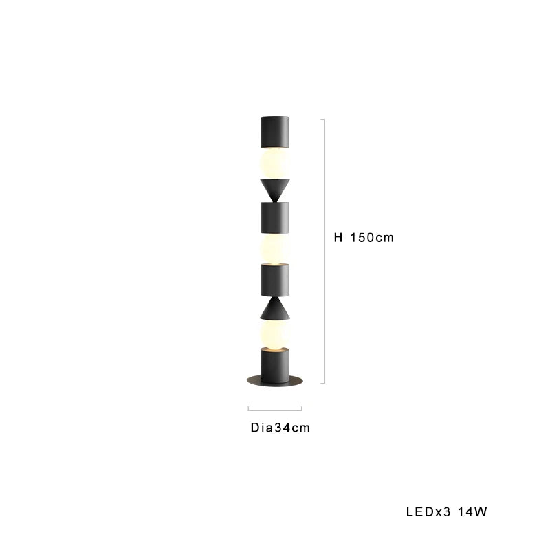 Afralia™ Black LED Floor Lamp for Home Decorative Lighting