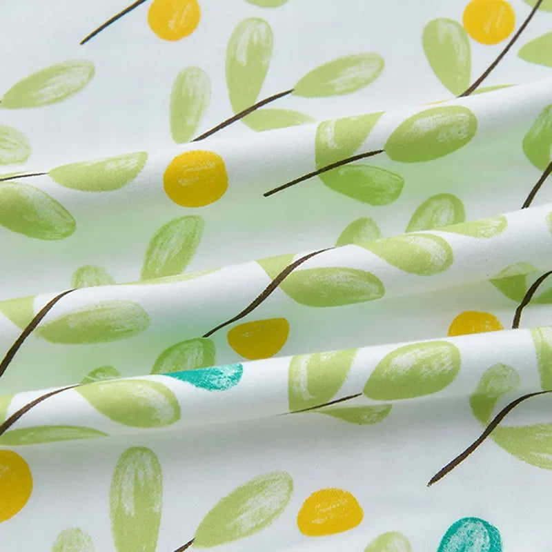 Afralia™ Plant Print Bedding Set: Skin-Friendly Duvet Cover & Bedsheet for All Seasons