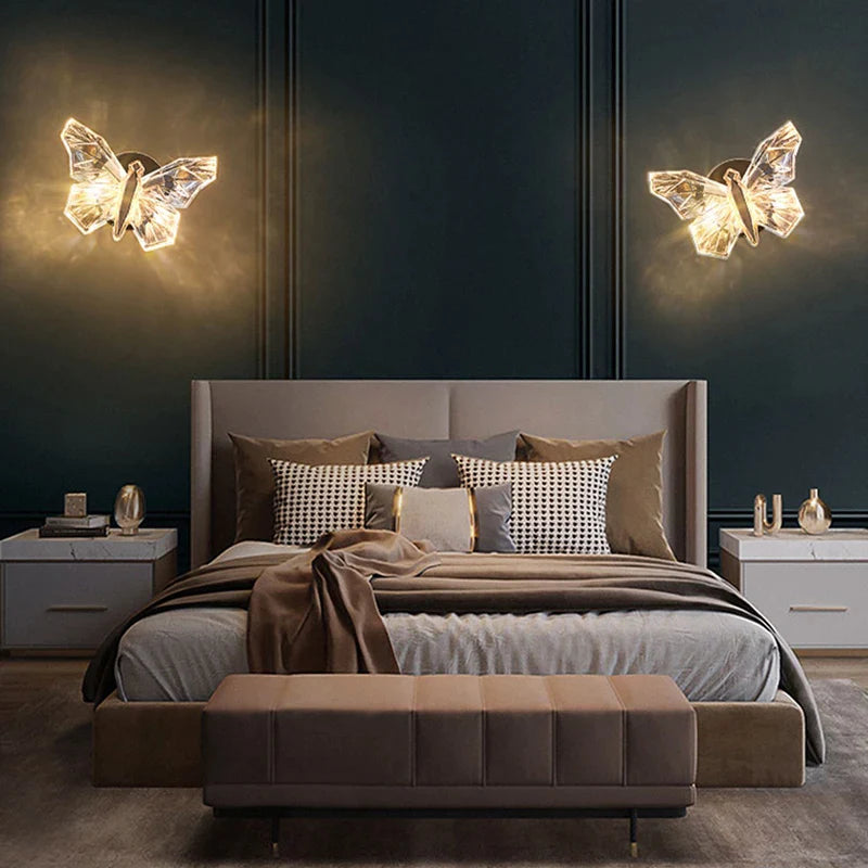 Afralia™ Butterfly Wall Lamp - Modern Luxury Design for Bedroom Decor