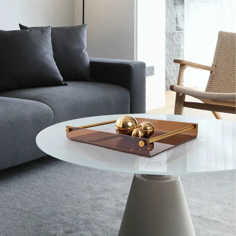 Afralia™ Clear Glass Square Fruit Plate Tray Desktop Storage Container Home Decor