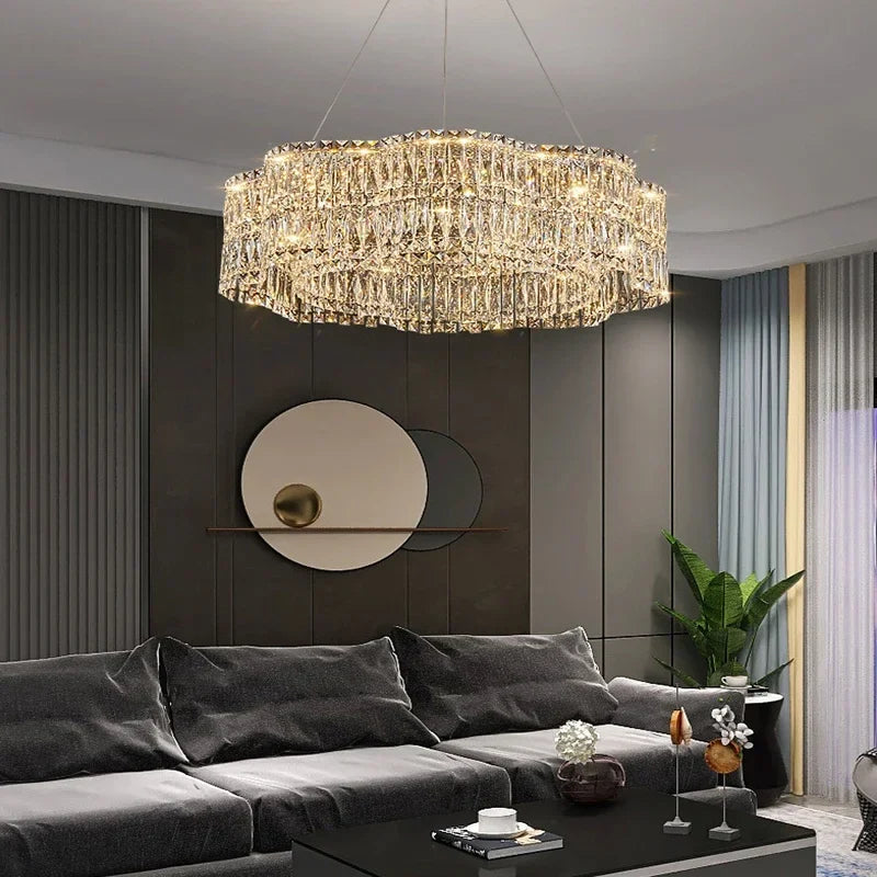 Afralia™ Crystal Chandelier: Modern Luxury LED Pendant Lamp for Home Decor