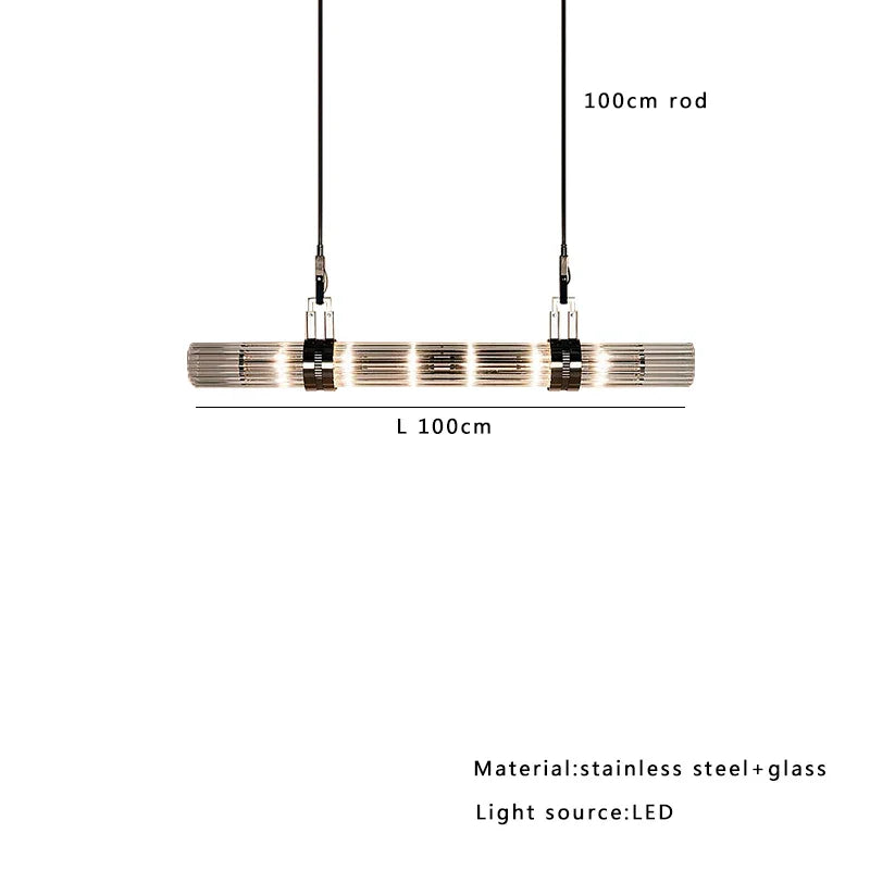 Afralia™ Stainless Steel Glass Ceiling Chandelier for Dining Table Elegant Home Decor