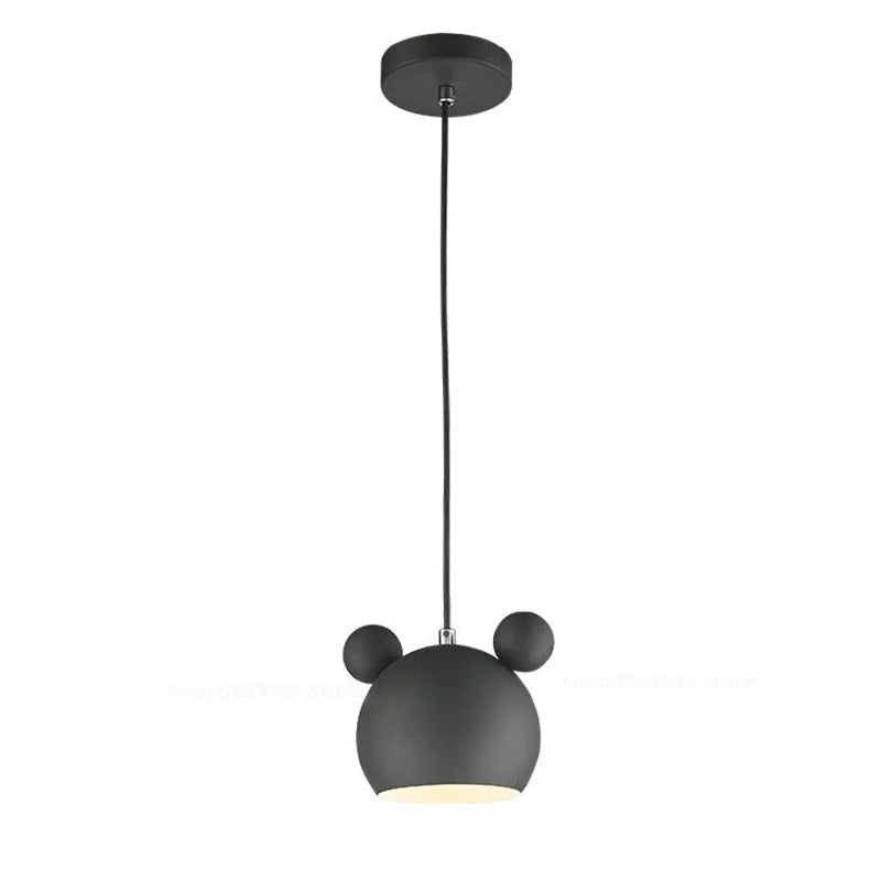 Afralia™ Nordic Mickey LED Pendant Light for Kids & Living Room - Modern E27 Fixture