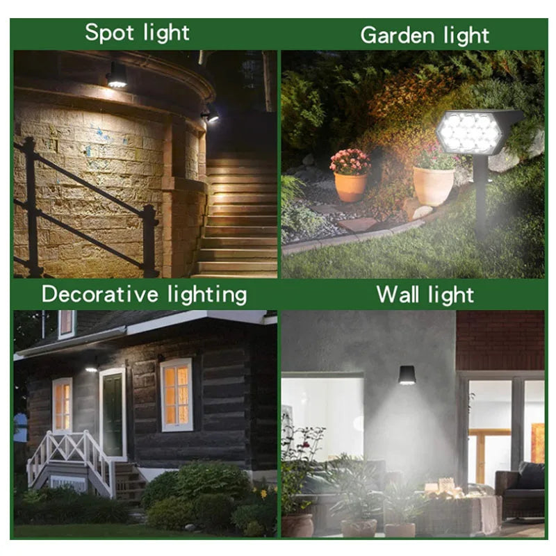 Afralia™ Solar Spotlights Outdoor Landscape Lights, 92 LED Adjustable Warm White IP65