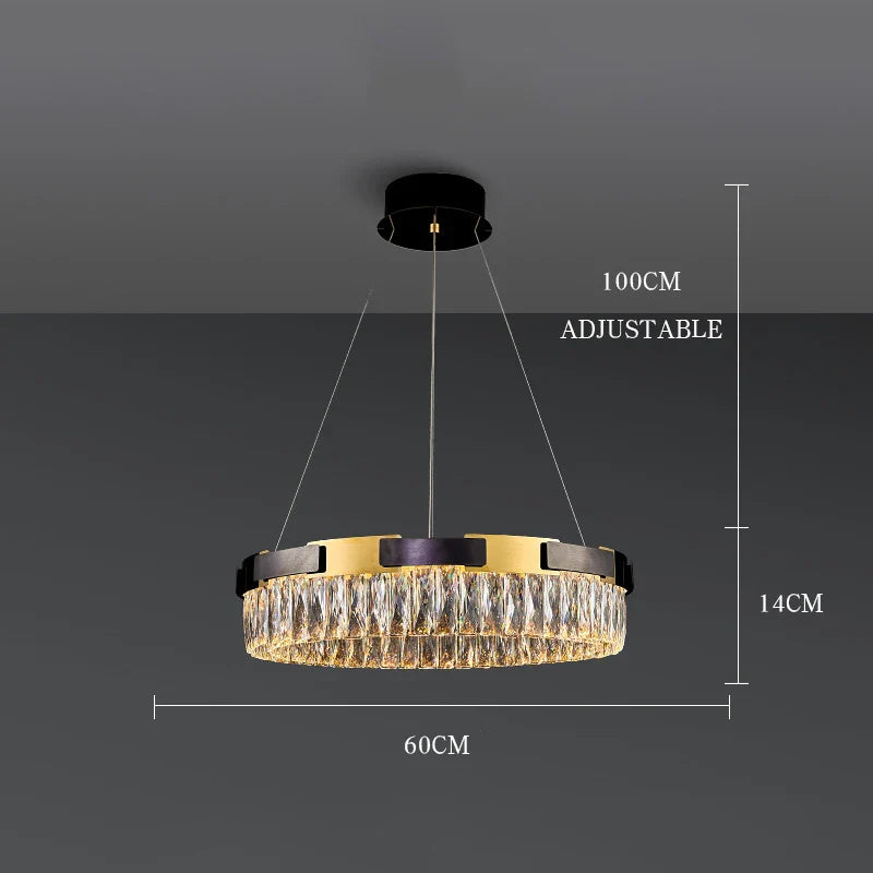 Afralia™ Crystal Luxury Chandelier Modern LED Light Fixture for Living Room Dining Bedroom