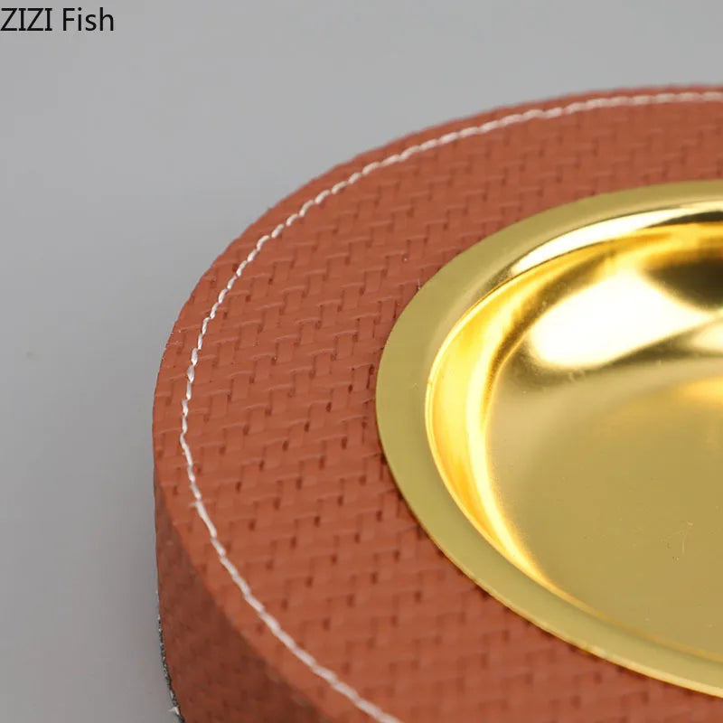 Afralia™ Leather Desktop Ashtray: Stylish Smoking Accessory & Gift