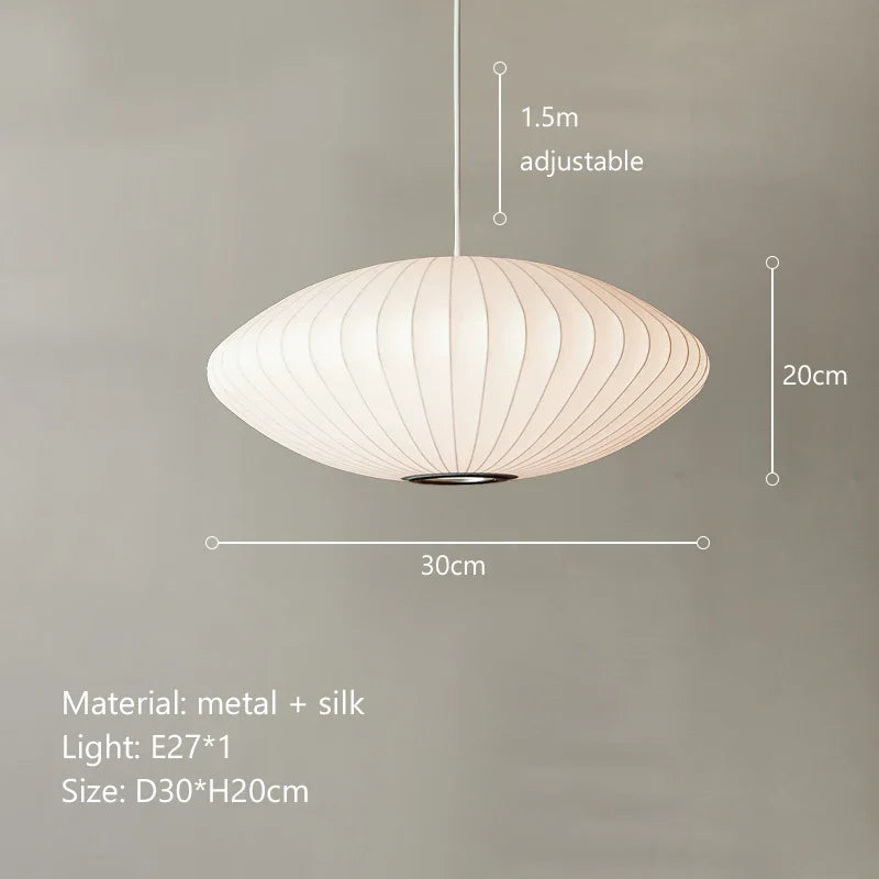 Afralia™ Silk Chandelier LED Pendant Lamp for Dining Room and Bedroom