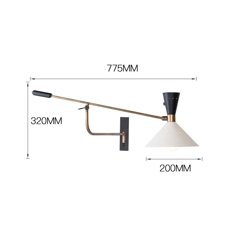 Afralia™ Nordic Long Arm Wall Light Sconce with Adjustable Study Reading Lamp