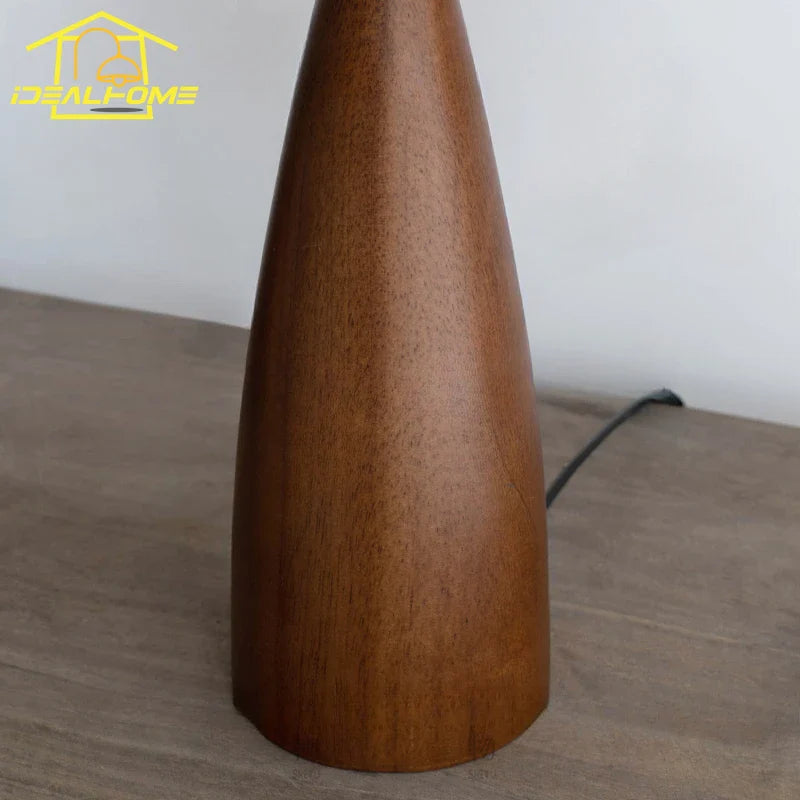 Afralia™ Wabi-Sabi Wooden Table Lamp LED Rattan Weaving Shade for Home Decor
