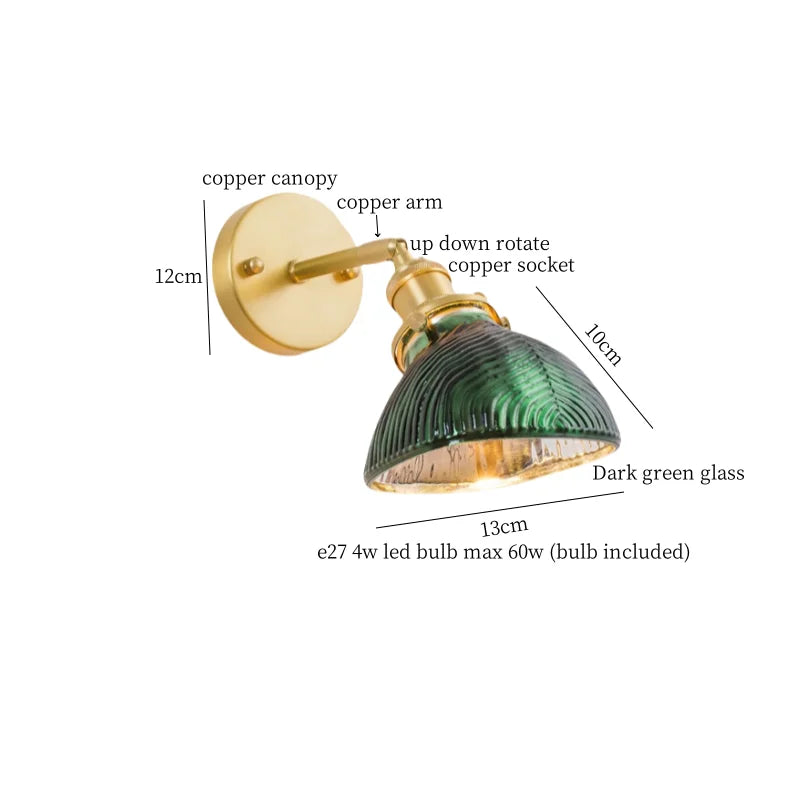 Afralia™ Nordic Glass LED Wall Sconce with Pull Chain Switch for Bedroom and Living Room