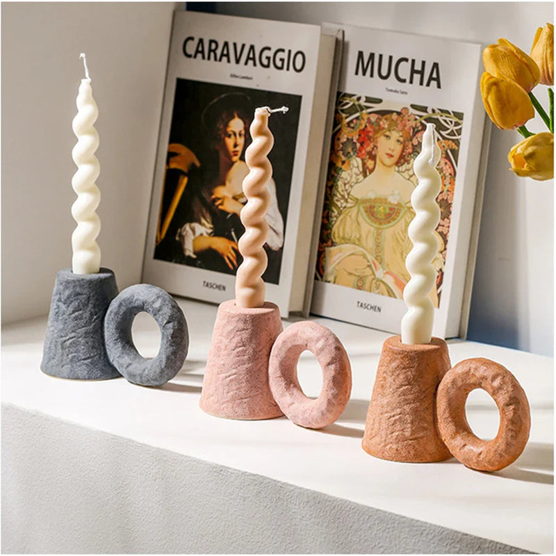 Nordic Ceramic Candlestick by Afralia™ - Elegant Home Décor and Wedding Table Ornament