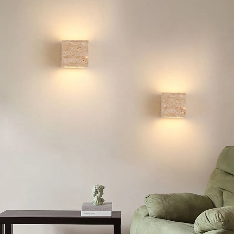 Afralia™ Natural Stone Wall Sconce: Elegant Lighting for Foyer, Dining Room, Bedroom.