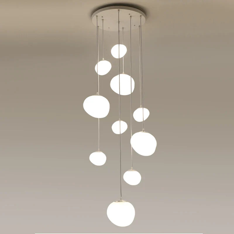 Afralia™ Nordic Glass Lampshade LED Ceiling Chandelier for Home Decoration