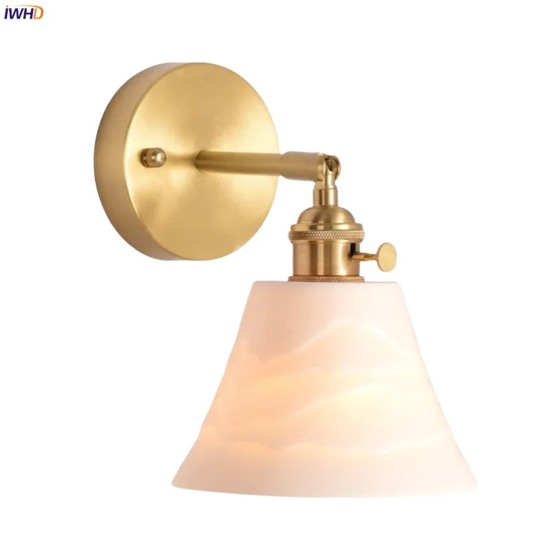 Afralia™ Vintage Japanese Ceramic LED Wall Lamp for Bathroom Mirror Bedroom